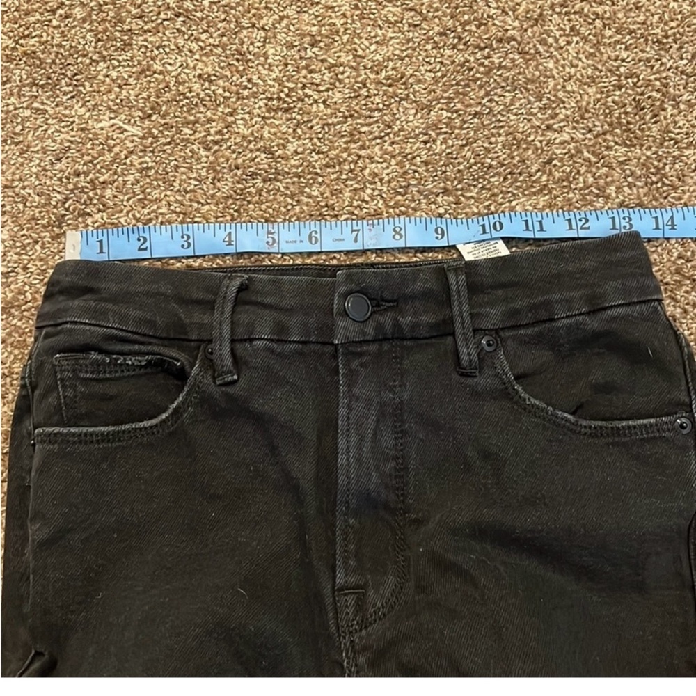 Good American Black Ripped Skinny Jeans Denim High Waisted Size 8/29